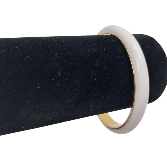 White & Gold Monet Bangle Bracelet - Picture 3 of 5